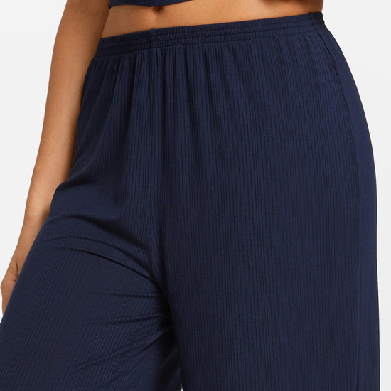 SOULVOR Wide Leg Casual Pants Deep Ocean Blue @model_info:A3